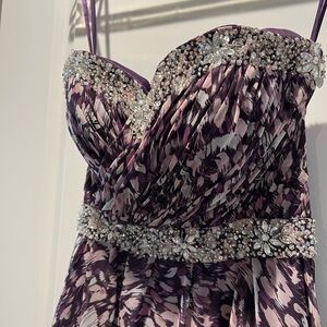 Purple Beaded Evening Dress
